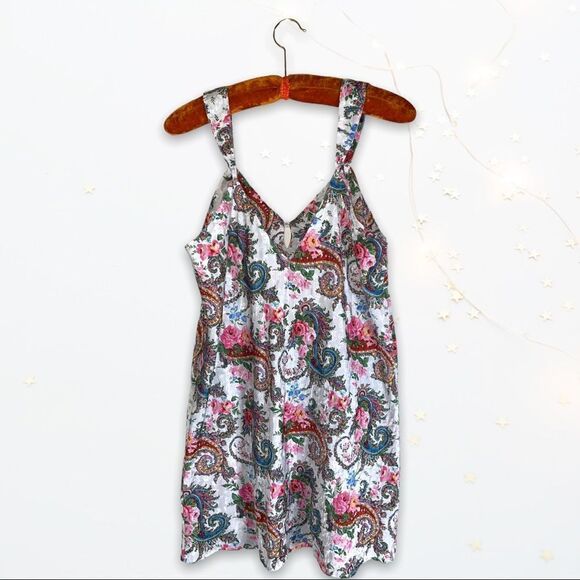 VTG (M/L) Erika Taylor Intimates Paisley Colorful Chemise - Picture 5 of 7